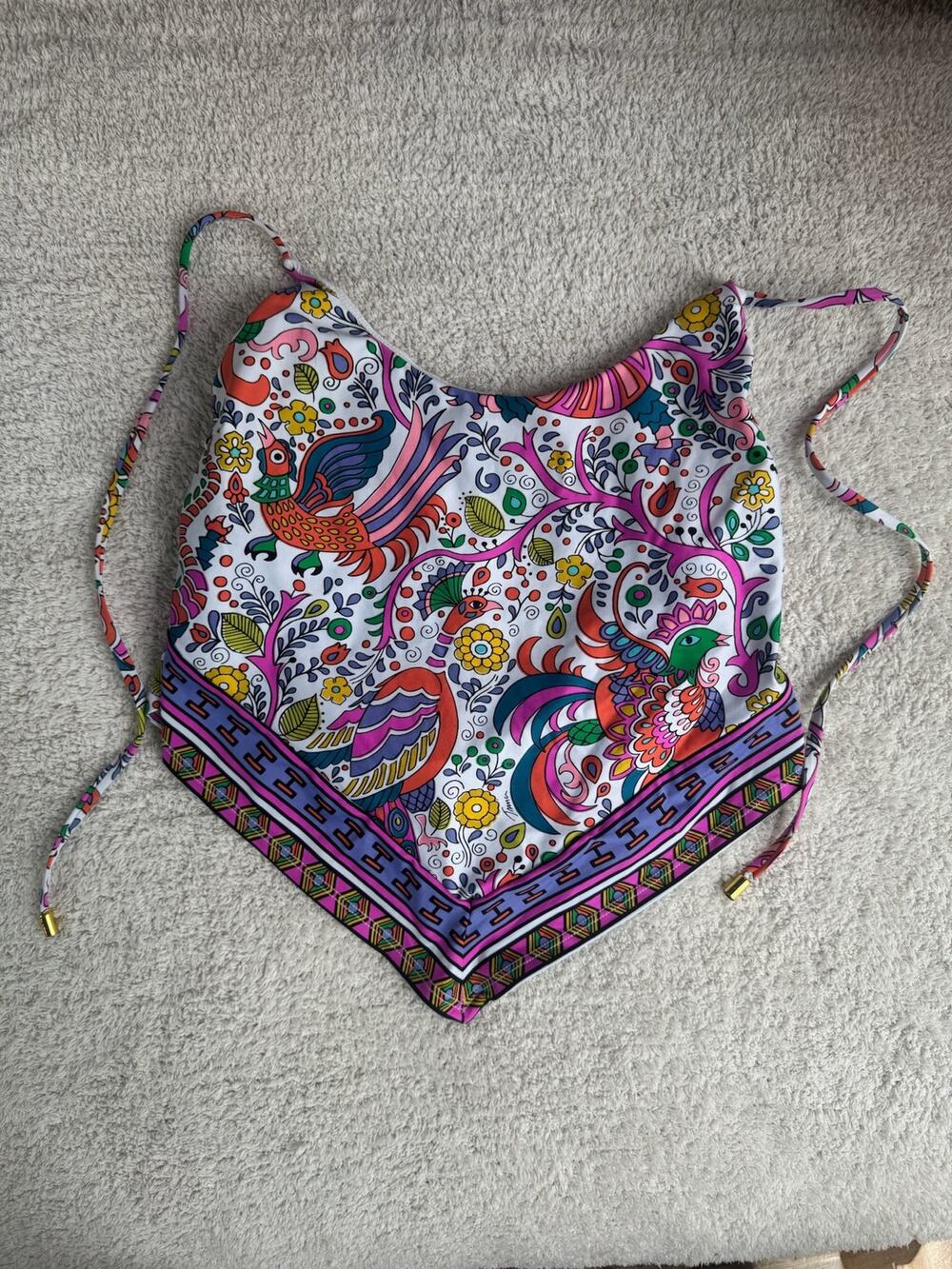 Trina Turk Women’s Paisley Floral Halter One-Piece Swimsuit Vibrant Print 12